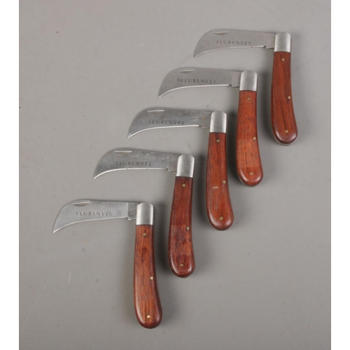 98 - Five Flubenvet pruning knives.