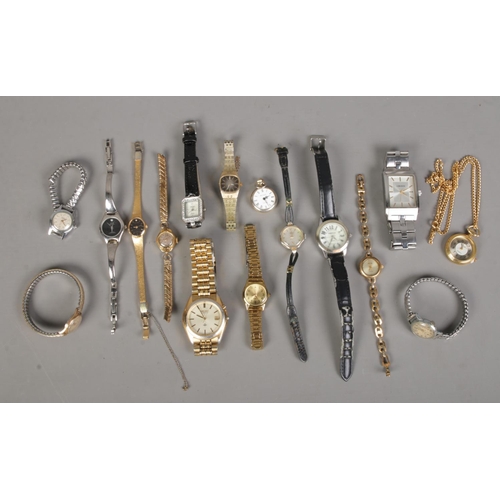 111 - A quantity of Gents and Ladies mainly wristwatches, to include Seiko Kinetic, Summit Antimagnetic, B... 