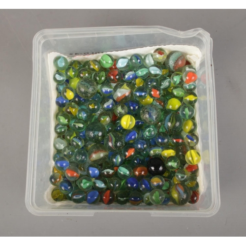 128 - A large quantity of glass marbles.