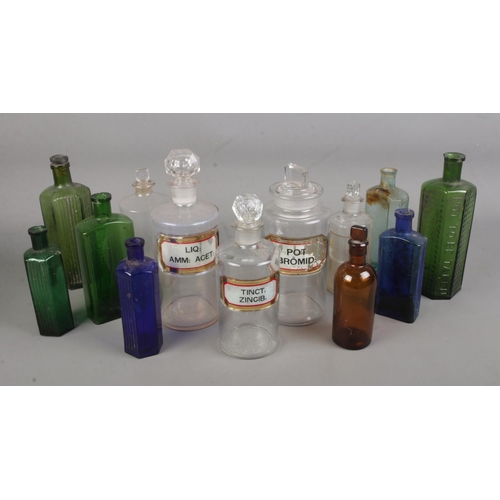 138 - A collection of late 19th/early 20th century apothecary and chemist bottles.