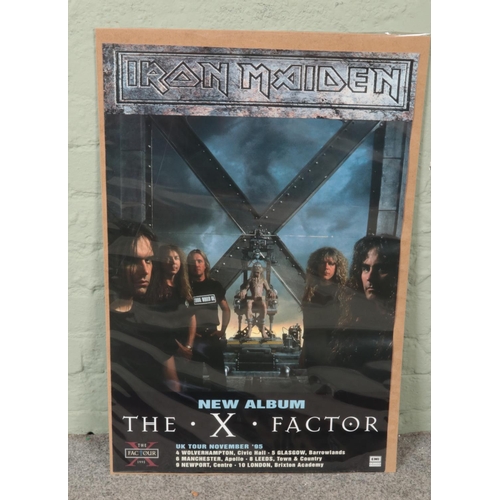 154 - An Iron Maiden promotional poster. New Album The X Factor. (79cm x 53cm)