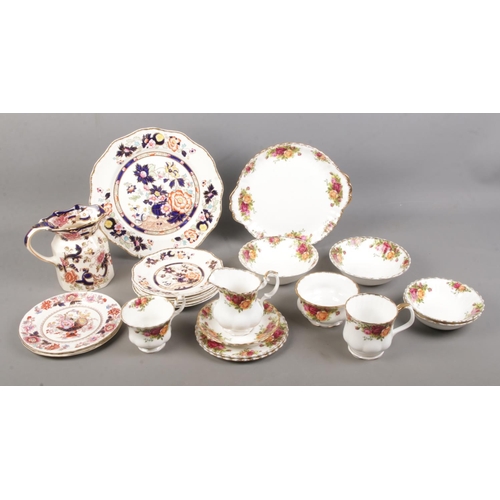 73 - A quantity of Royal Albert and Mason's ceramics to include Old Country Roses, Mandalay, Brocade and ... 