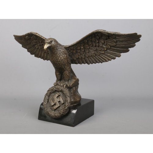 181 - A bronze sculpture of a German eagle. Height 24cm.