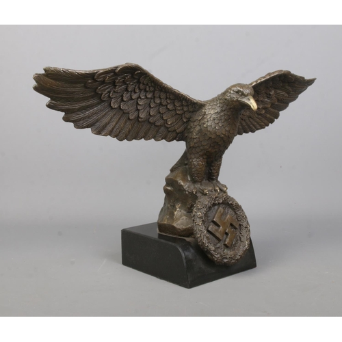 181 - A bronze sculpture of a German eagle. Height 24cm.