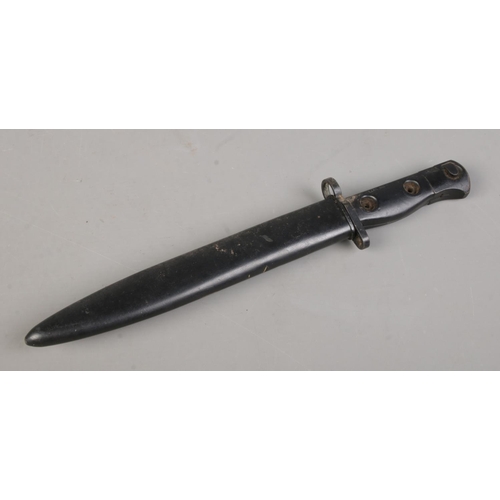 197 - A British L1A3 SLR bayonet with scabbard. Blade length 20cm. CANNOT POST OVERSEAS.