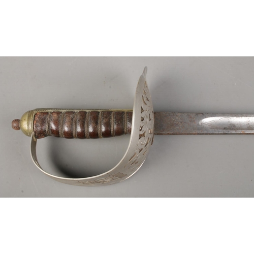 199 - An Elizabeth II 1897 pattern Infantry Officer's sword. Having ER crowned cypher to hilt and GRV cyph... 