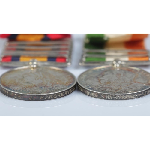 223 - A pair of South Africa Boer war service medals awarded to Driver J Hargreaves, 12731, Army Service C... 