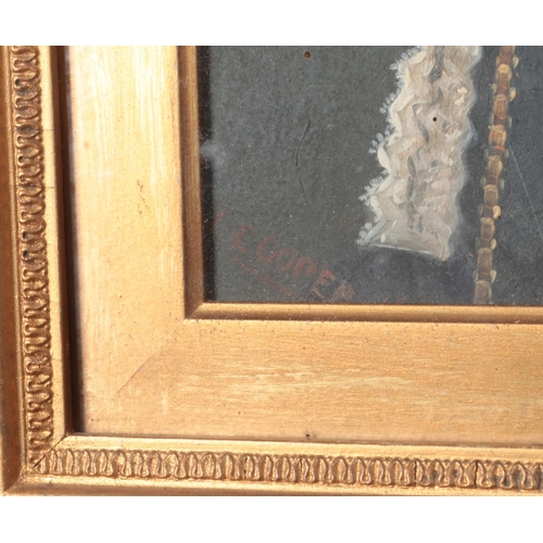 262 - A 19th century gilt framed oil on panel, portrait of a lady. Signed J Cooper and dated 189?. 29cm x ... 