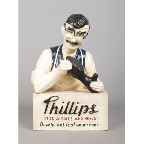 69 - A vintage Phillips advertising model for Stick A Soles And Heels. Made by Beritex. Height 31cm.