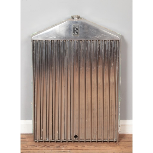 78 - A vintage Rolls Royce radiator and grill. With original plaques to the back for Serck Radiators Limi... 