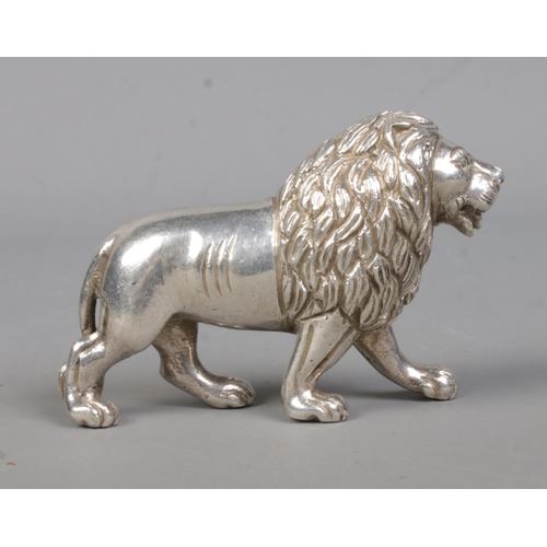 80 - A continental silver model of a lion. Height 5cm. 139g.