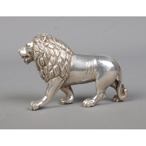 80 - A continental silver model of a lion. Height 5cm. 139g.