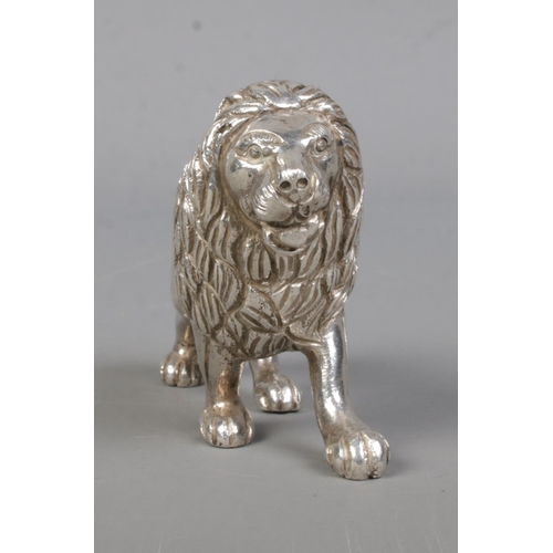 80 - A continental silver model of a lion. Height 5cm. 139g.