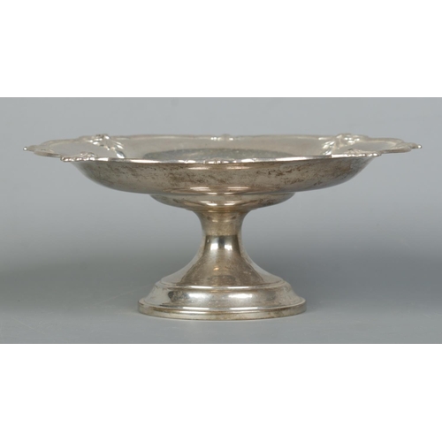 98 - A George V silver pedestal dish. Assayed Sheffield 1926 by Walker & Hall. Height 9cm, Diameter 23cm.... 