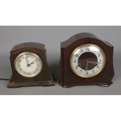 349 - Two vintage bakelite cased clocks to include Smiths Enfield and electric Ferranti example.