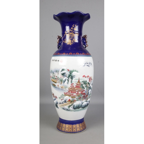 368 - A large Japanese Floor vase painted with oriental winter scenes.

Hx59cm