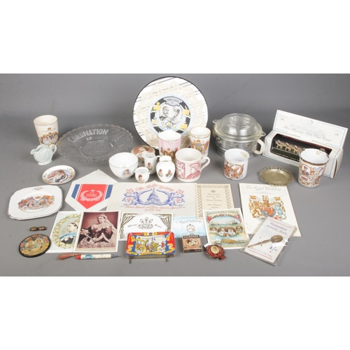 409 - A quantity of Commemorative wares. Includes George V enamel beaker & mug, Queen Victoria's Diamond J... 