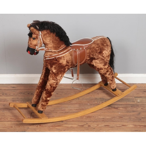 466 - A vintage plush rocking horse.