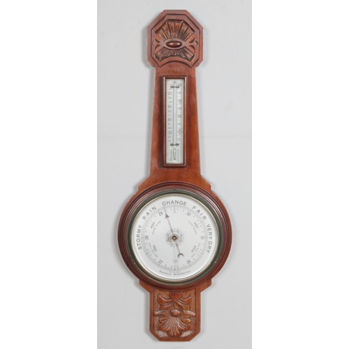 477 - A carved mahogany Aneroid barometer.

64cm