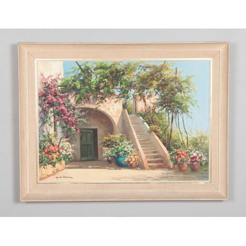 478 - Guido Odierna, A framed oil on canvas of an Italian coastal scene. 84cmx63cm.