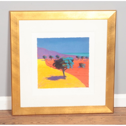 479 - A signed limited edition gilt framed Paul Powis print depicting landscape. Number 169/195. Approx. d... 