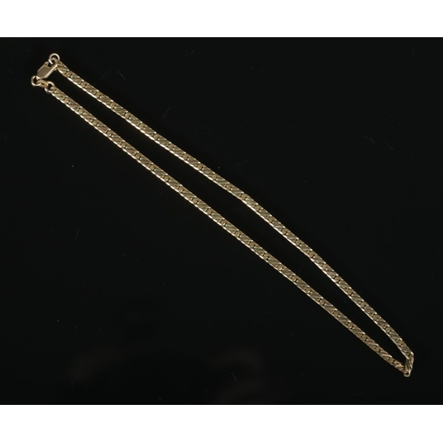 513 - A 9ct gold closed link necklace. Approx. weight 12.29g, 20cm length clasped.