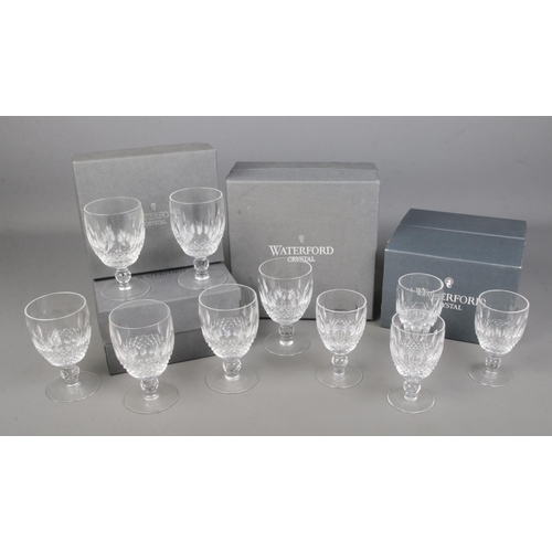 545 - Two sets of Waterford Crystal glasses in the 'Colleen' design. Comprises of six goblets and four whi... 