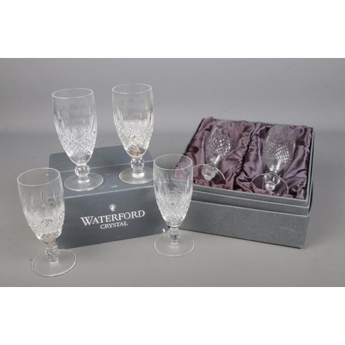 547 - A set of six Waterford Crystal continental champagne glasses in the 'Colleen' design.