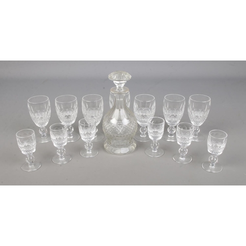 548 - Two sets of Waterford Crystal glasses and a decanter in the 'Colleen' design. Comprises of seven she... 