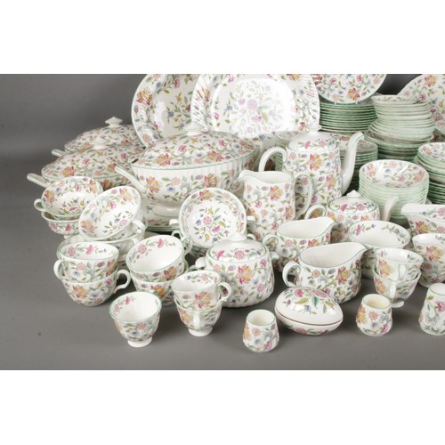 322 - A vast collection of Minton Haddon Hall dinnerwares. Including cup & saucers, teapot, sugar bowls, t... 