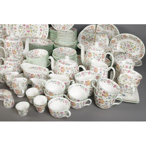 322 - A vast collection of Minton Haddon Hall dinnerwares. Including cup & saucers, teapot, sugar bowls, t... 