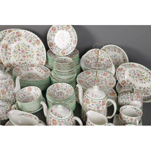 322 - A vast collection of Minton Haddon Hall dinnerwares. Including cup & saucers, teapot, sugar bowls, t... 