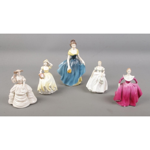 519 - A collection of Coalport figurines including Joanne, Claire,  Danielle & Penny together with Royal D... 