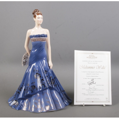 520 - A limited edition Royal Worcester figurine; 'Midsummer Waltz'. Number 389/7500. With certificate. He... 