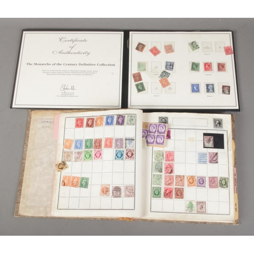 162 - A book of international stamps along with The Westminster Collection folder containing The Monarchs ... 