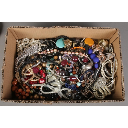 192 - A large box of modern costume jewellery.