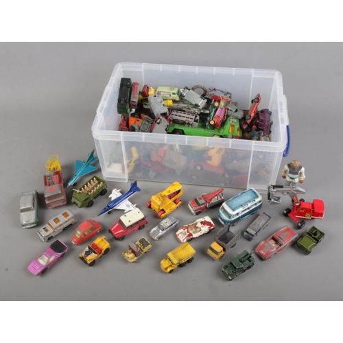 208 - A collection of assorted play worn diecast vehicles to include Corgi, Lesney, Matchbox, etc.