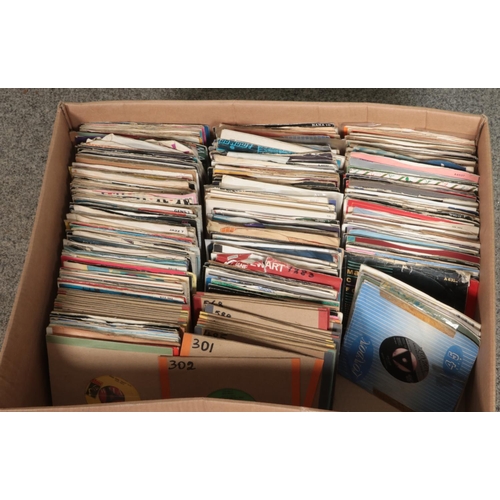 234 - A box of assorted vinyl singles of mainly pop and rock to include Madonna, Prince, Eurythmics, Madne... 