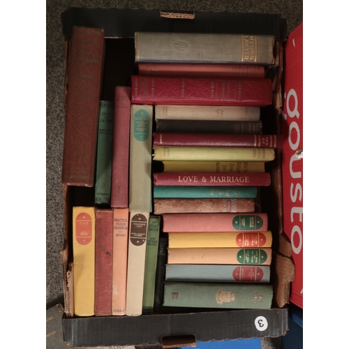 244 - Two boxes of books and small collection of stamps. Includes medical, religious, literature and garde... 