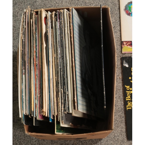 287 - A box of assorted vinyl LP records to of mainly pop and easy listening to include The Carpenters, Bu... 