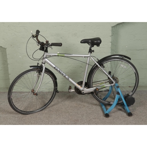 392 - A Dawes Mojave bicycle along with indoor rear wheel mounted training frame.