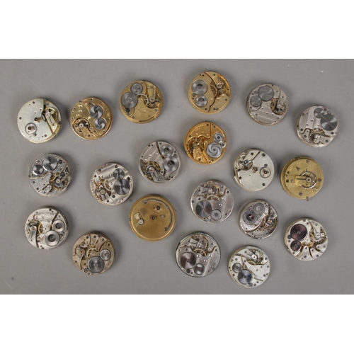 71 - A collection of pocket watch movements. Includes fusee, Thomas Russell, Elgin, Waltham etc.