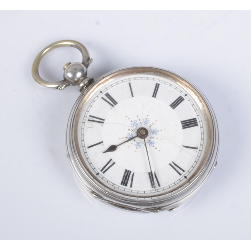 441 - A continental silver fob watch. Stamped 800.