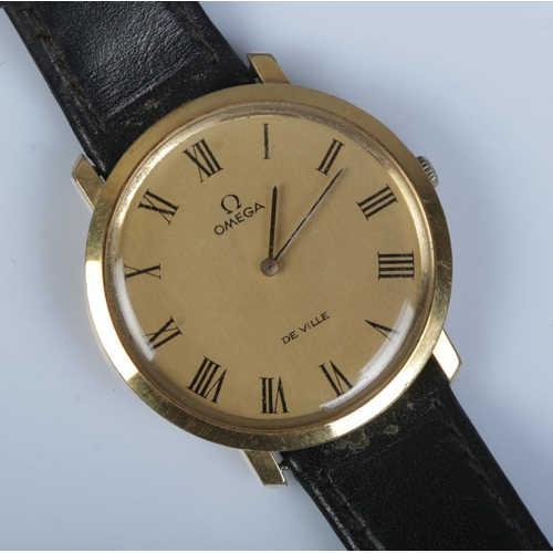 450 - A gents gold plated Omega De Ville manual wristwatch.