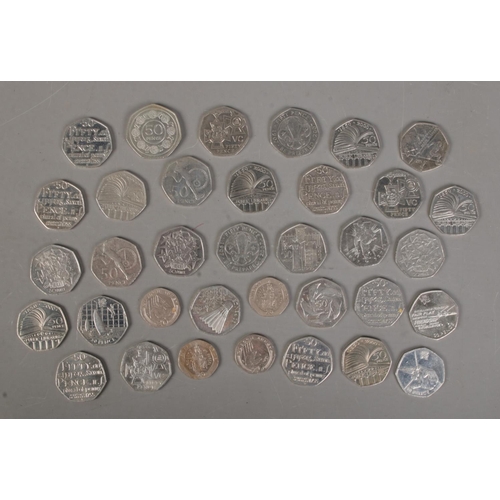 525 - A collection of British, Gibraltar and Isle Of Man commemorative 50p and 20p coins.