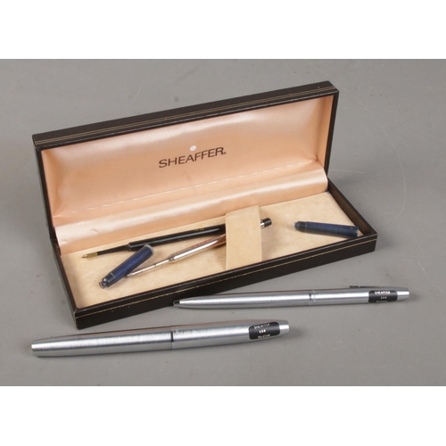 532 - A cased Sheaffer 444 two pen set.