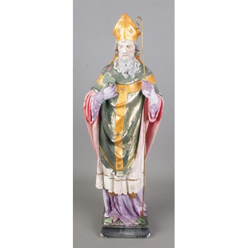 102 - A painted plaster figure of St Patrick 

Hx51cm