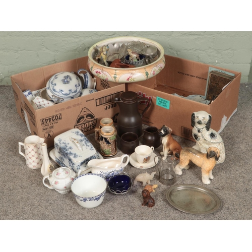 300 - A large quantity of mixed collectables including Booths and other blue and white ceramics, Crown Che... 