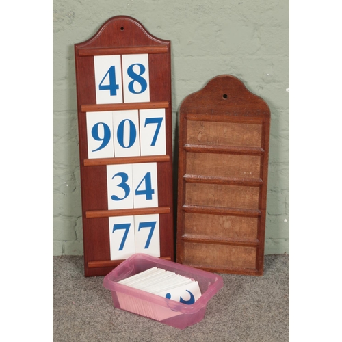 352 - A Hymn board with box of numbers and a similar style board