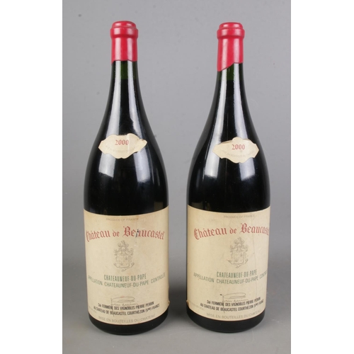 369 - A pair of Chateauneuf du Pape Chateau de Beaucastel 2000 jeroboam display bottles